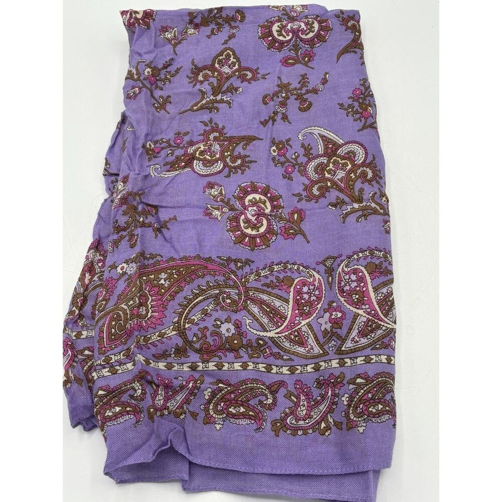 Vintage Lavender Paisley Floral Scarf 100% Rayon Made in Italy 30x30” RN 62720